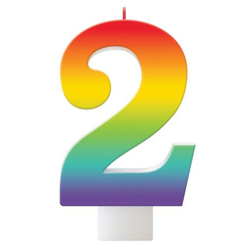 Rainbow Number Candle - No 2 - Click Image to Close